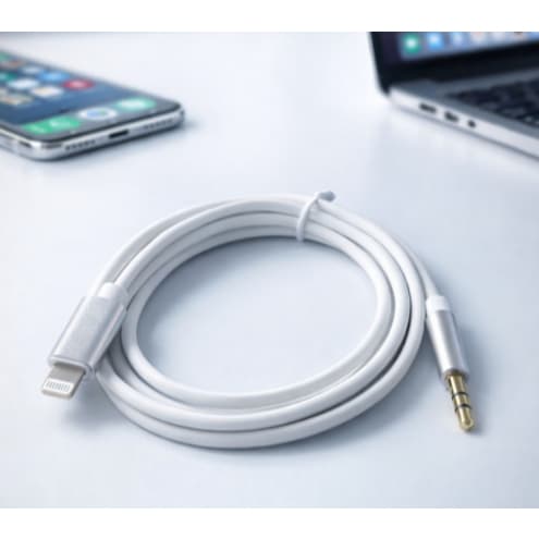 Cabo Lightning para P2 3.5mm 1m Inova iPhone Áudio Auxiliar com DAC Original