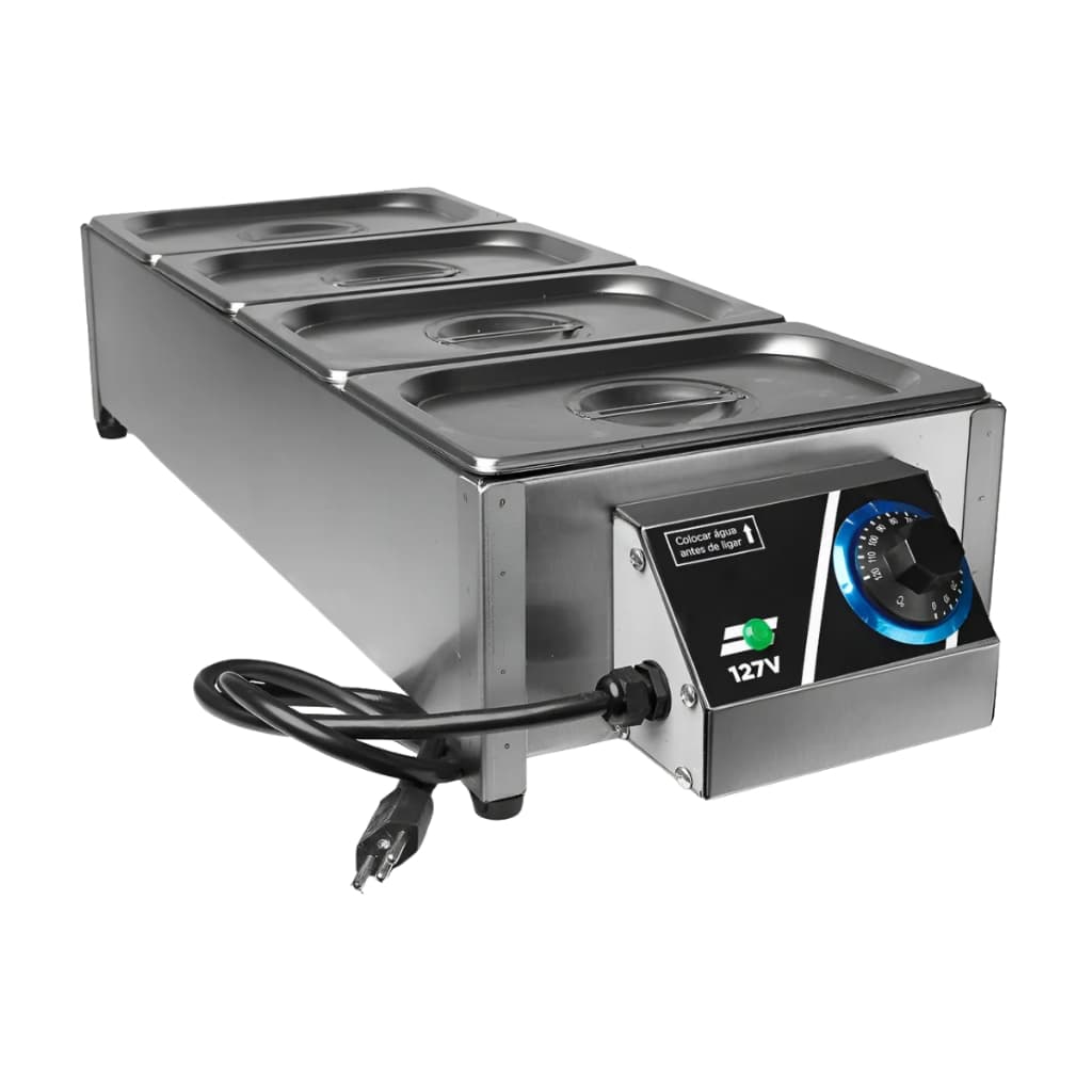 Molheira Elétrica 4 Cubas 2,5 Cada Hot-dog 10kg Salsicheira