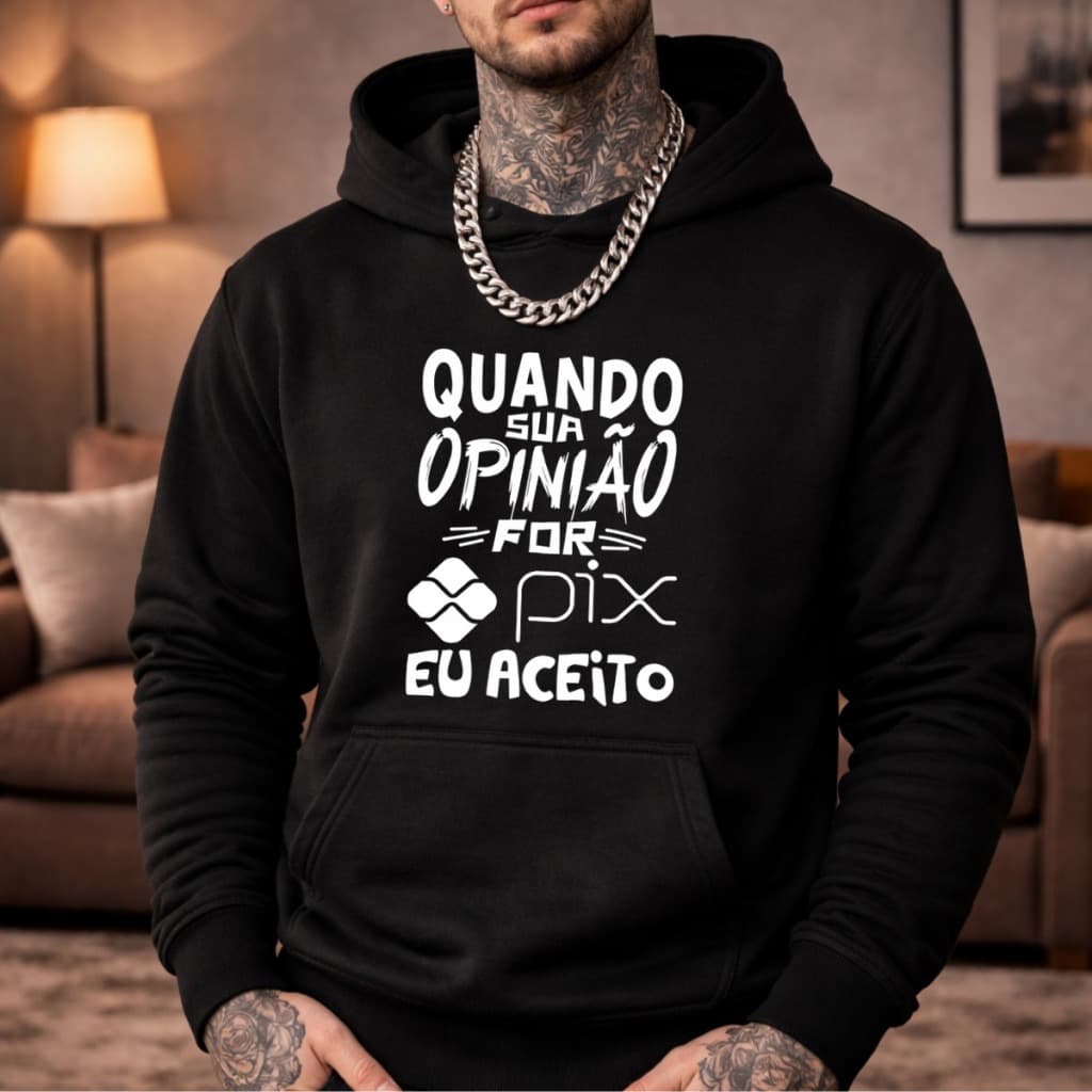 Moletom Canguru Caso de Frio Masculino Flanelado Quentinho Estiloso Moda Casual Estampado