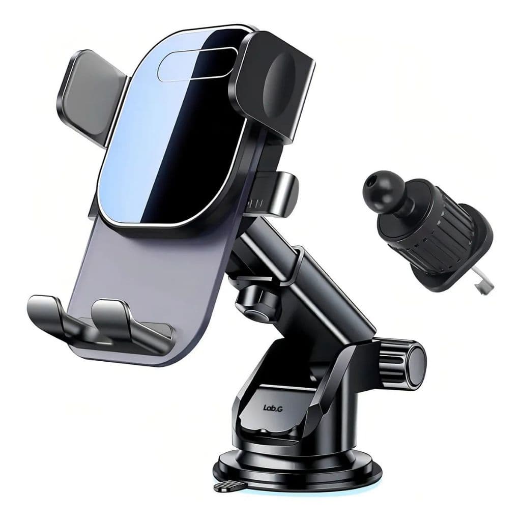 Suporte Veicular Universal para Celular  Trava Automática Giratório 360° Ventosa que Gruda Painel de Carro Anti-Queda