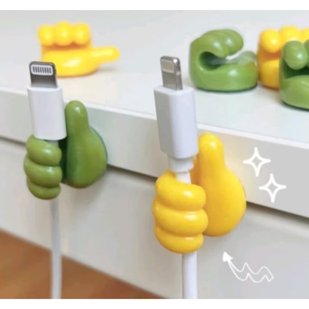 Organizador De Cabos Mãozinha Dedão Várias Cores Kit Com 5 E10 Unidades