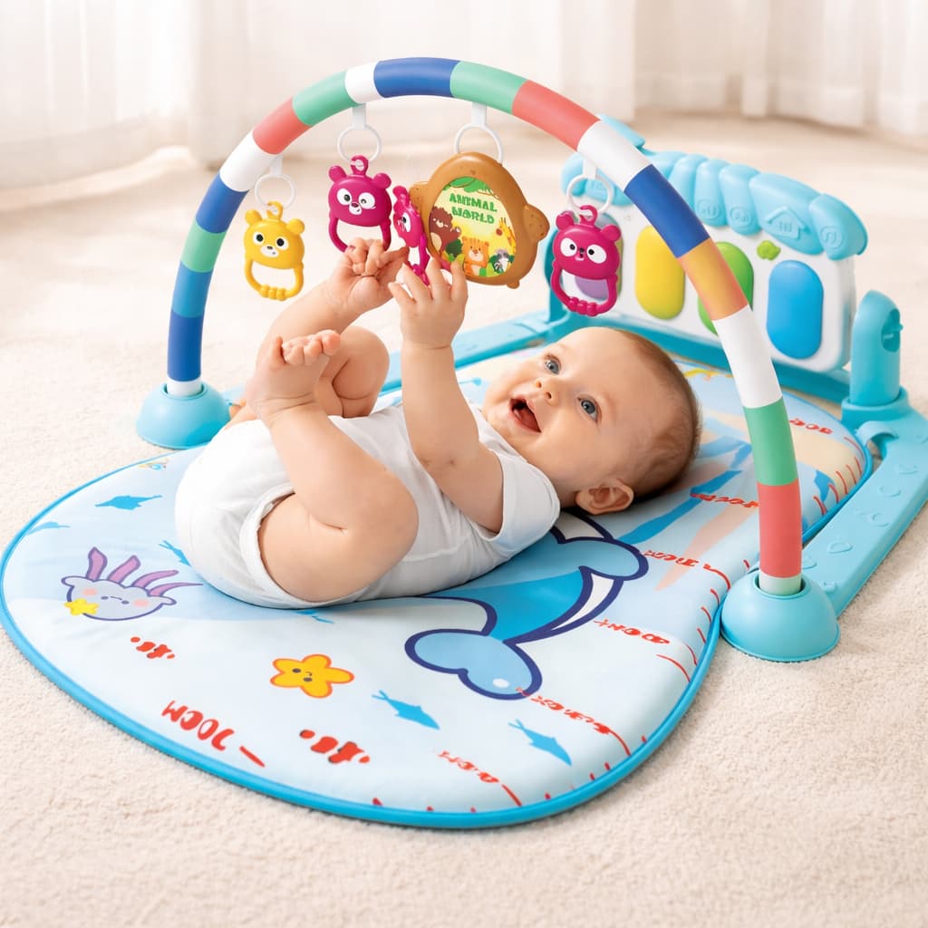 Tapete de atividades bebê infantil teclado musical efeitos conforto Tapete brinquedo de engatinhar