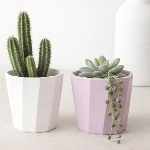 Vaso Cachepot para Flores - Vaso Pequeno Multiuso Decoração Porta Objetos Textura Geométrica