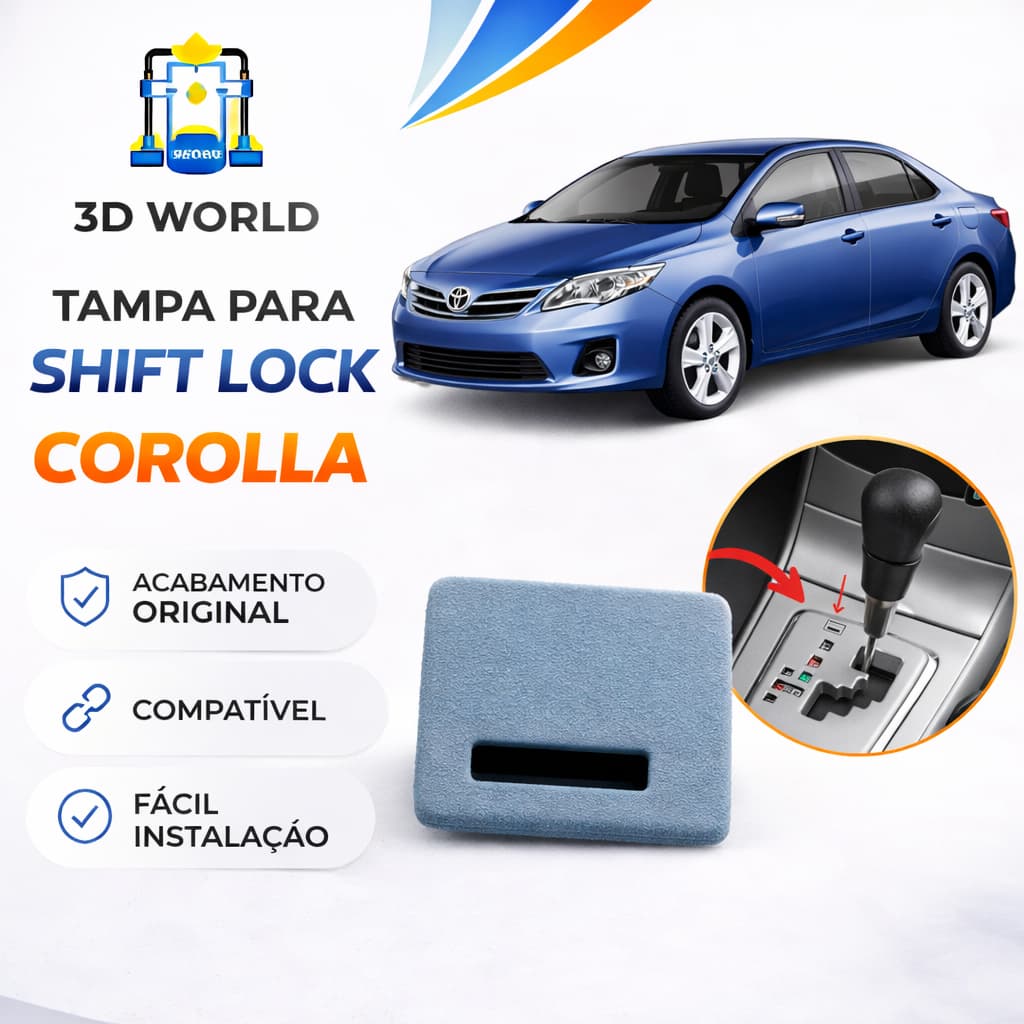 Cobertura Botão Tampa Trava Câmbio Toyota Corolla 2008/2012 - 33554-12120 02 peças