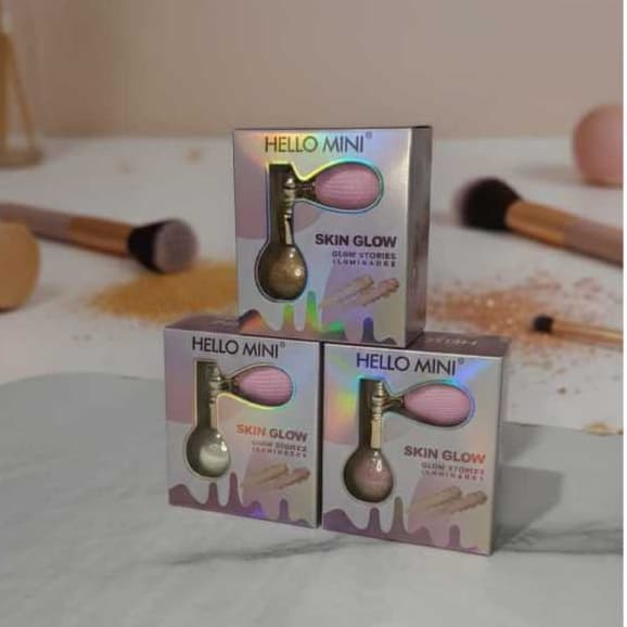 Iluminador em Pó Corporal Hello Mini Skin Glow – Partículas de Brilho