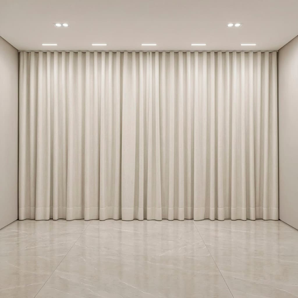 Cortina 7m x 2,70 Trilho Duplo Gaze de Linho Blackout 100% Sala Quarto Bloqueia Luz Elegante Decoração Premium