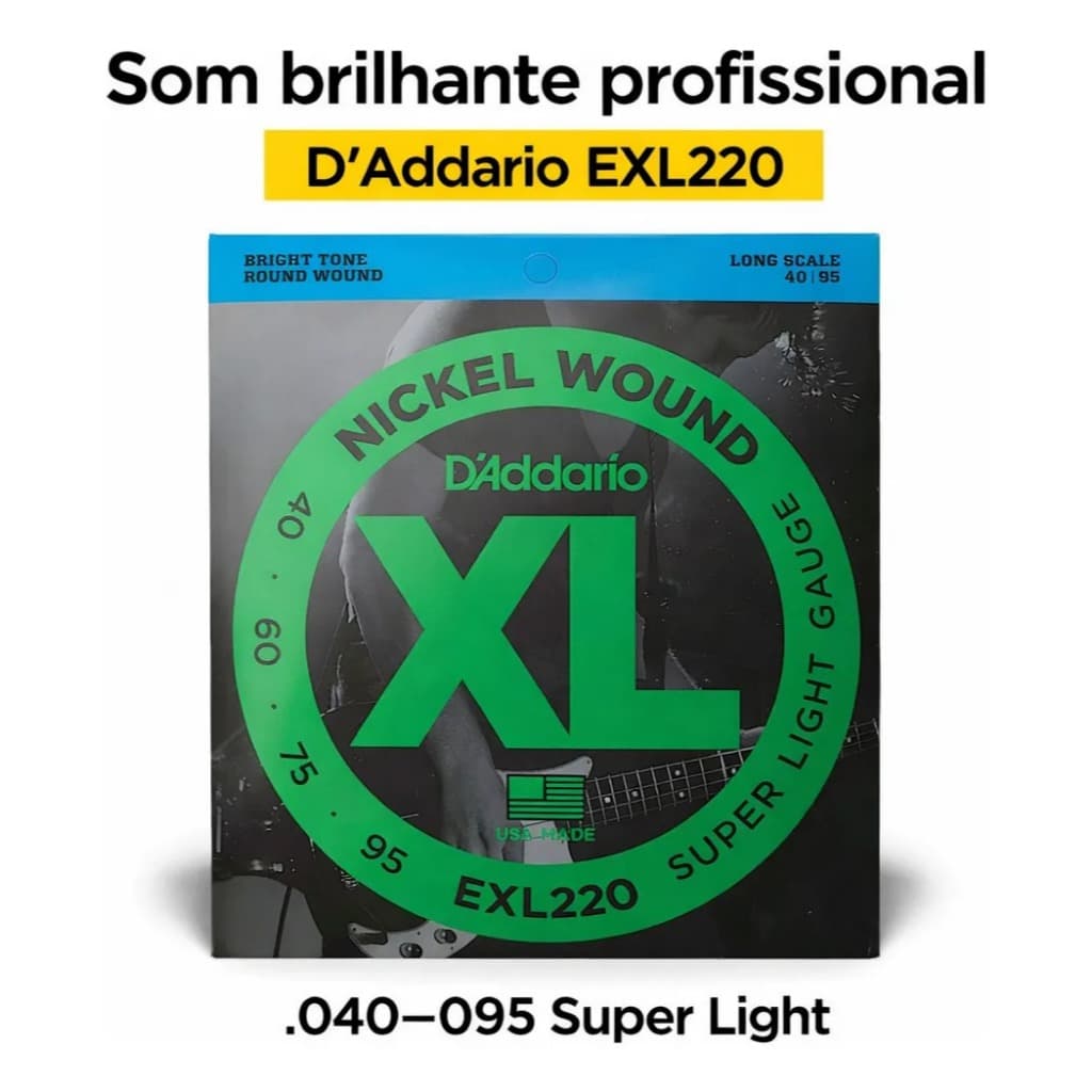 Encordoamento Baixo Daddario Exl220 040 P/contra Baixo