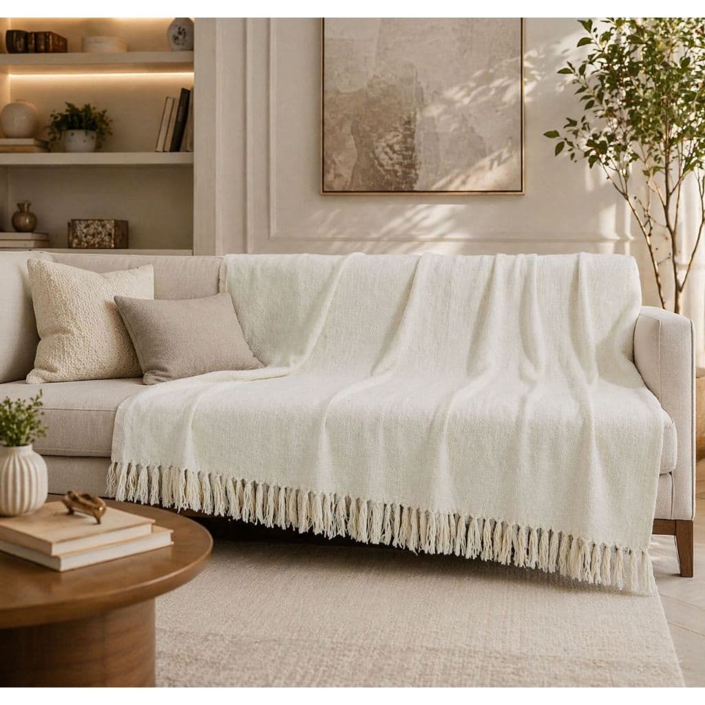 Manta Para Sofá Em Algodão Grande 3,00 X 1,80 Decorativa