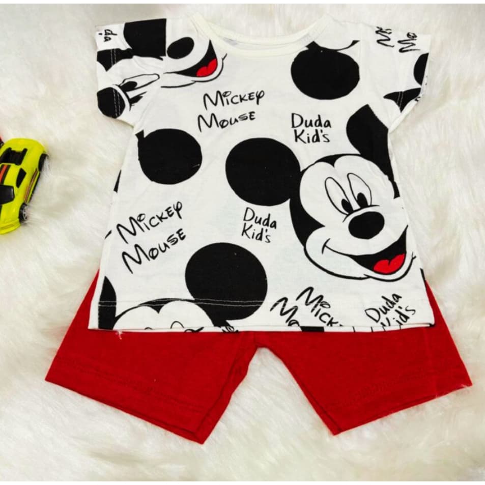 Conjunto Bebê Menino Personagem Desenho Mickey Conjunto com Shorts e Camiseta Fofa