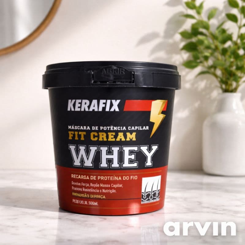 Máscara Capilar Kerafix Fit Cream Whey 500ml | Reconstrução, Força e Crescimento Sem Frizz ENVIO IMEDIATO