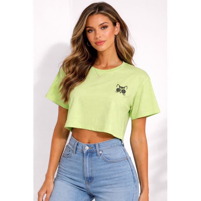 Blusa Cropped Manga Curta Tshirt Feminina Baby Look Algodao Feminino Tendência