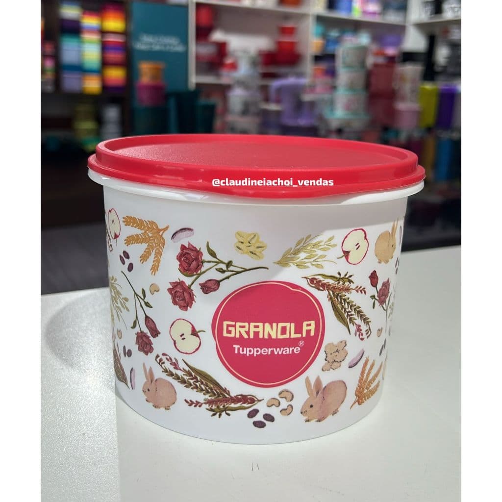 Tupper Caixa Granola Floral 1,7l