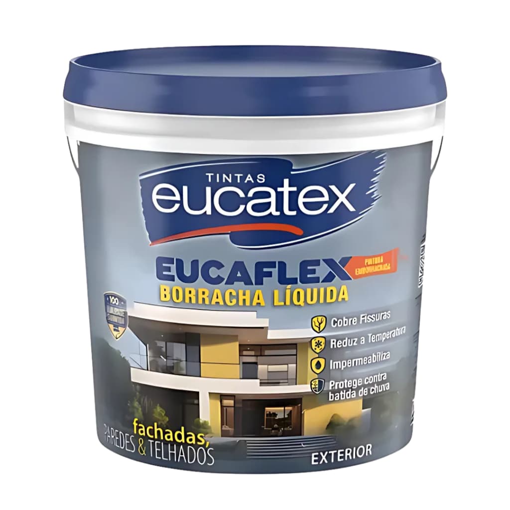 Tinta Borracha Liquida Eucatex Fosco 4kg Impermeabilizante - Branco