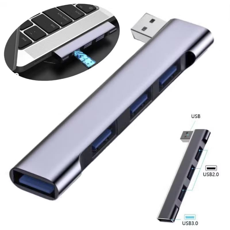 Hub USB 3.0 Adaptador Alta Velocidade com 4 Portas USB Switch OTG Multi Splitter para Notebook e PC