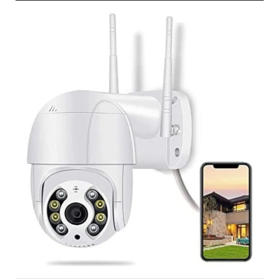 Câmera Ip Wi-fi Com Antena Hd Visão Noturna Cor Branco