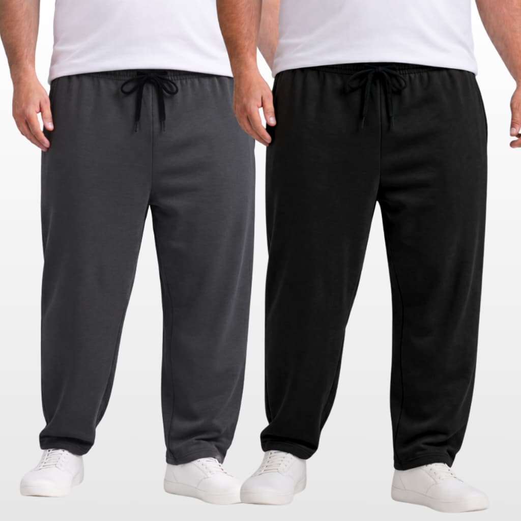 Kit 2 Calças Moletom Masculina Plus Size Com Elástico
