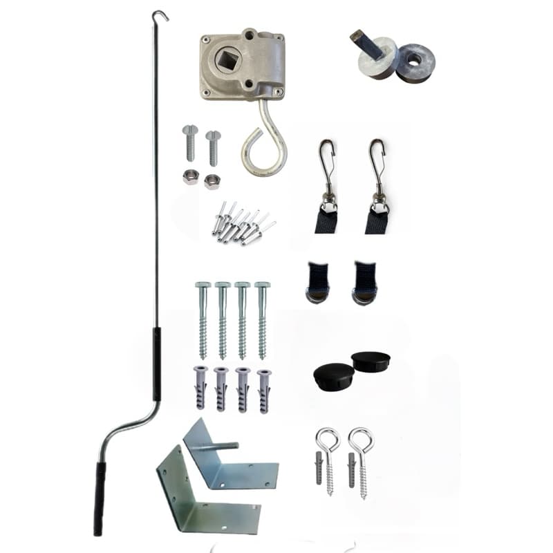Kit manivela e mancais para Toldo Retrátil Cortina 2 polegadas