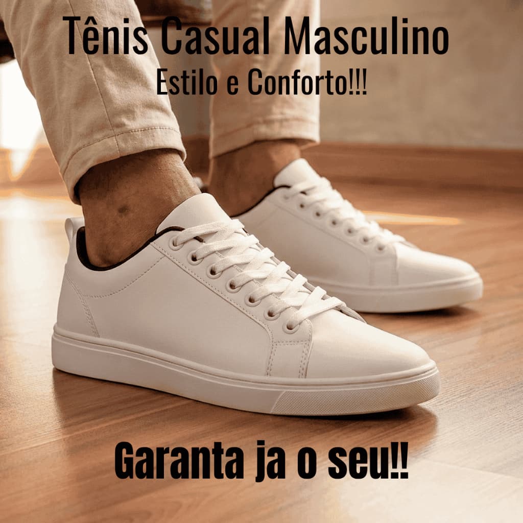 Tênis Casual Masculino Minimalista Texturizado Estilo Solado Emborrachado Old Money - Promoção