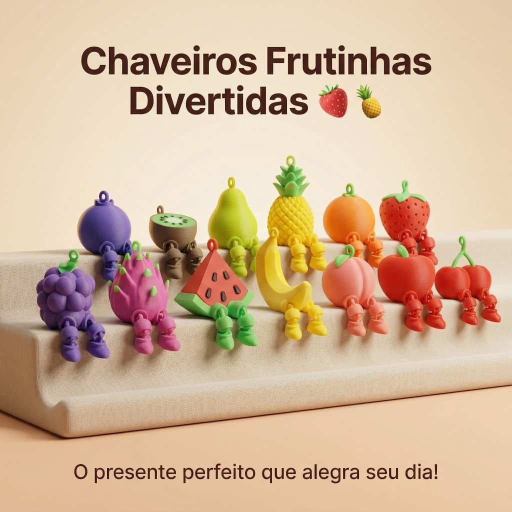 Chaveiro Frutinhas Divertidas - O Presente Perfeito Que Vai Alegrar Seu Dia!