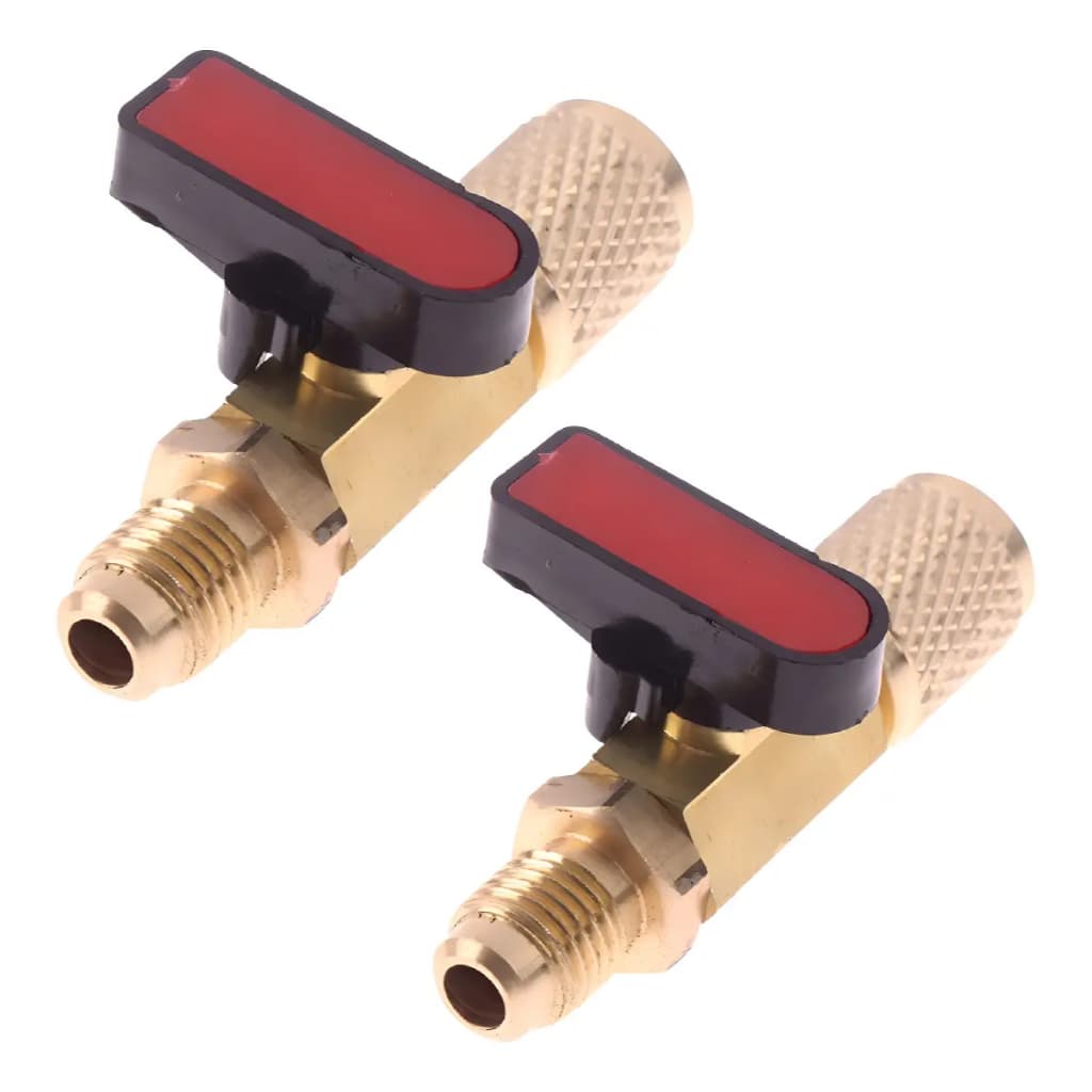Kit 2 Válvulas Registro Bola 1/4" SAE M x F para Manifold R22 R134 Refrigeração e Ar Condicionado