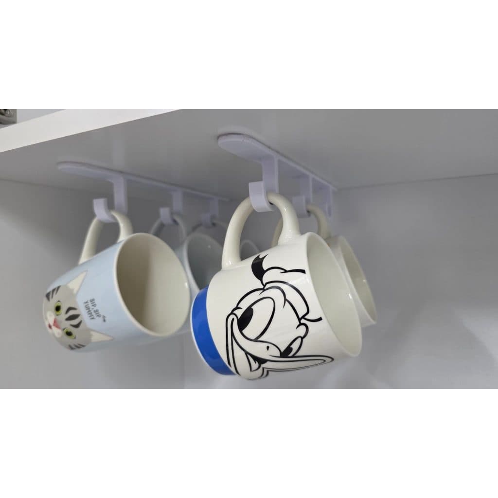 Suporte para Canecas Ganchos Organizador de Armário/Prateleira com Fita Dupla Face Ultra Resistente