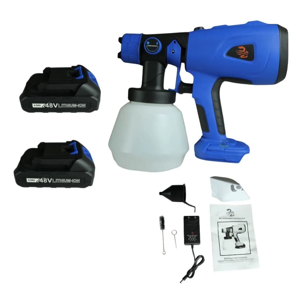 Pistola De Pintura Pulverizadora 2 Baterias 48v Profissional