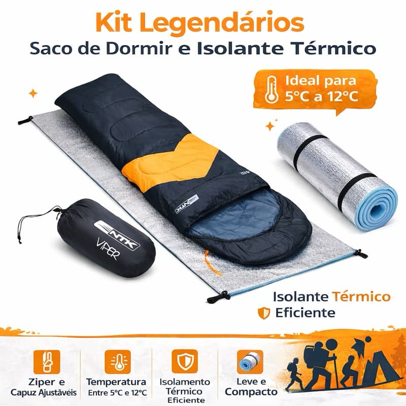 SACO DE DORMI E ISOLANTE TÉRMICO PARA ACAMPAMANTO CAMPING