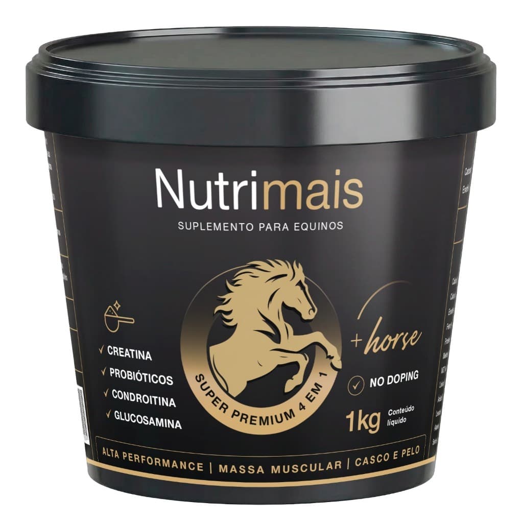 Suplemento Nutrimais Cavalos Crescimento Manutenção Competição Casco e Pelo Creatina Probióticos