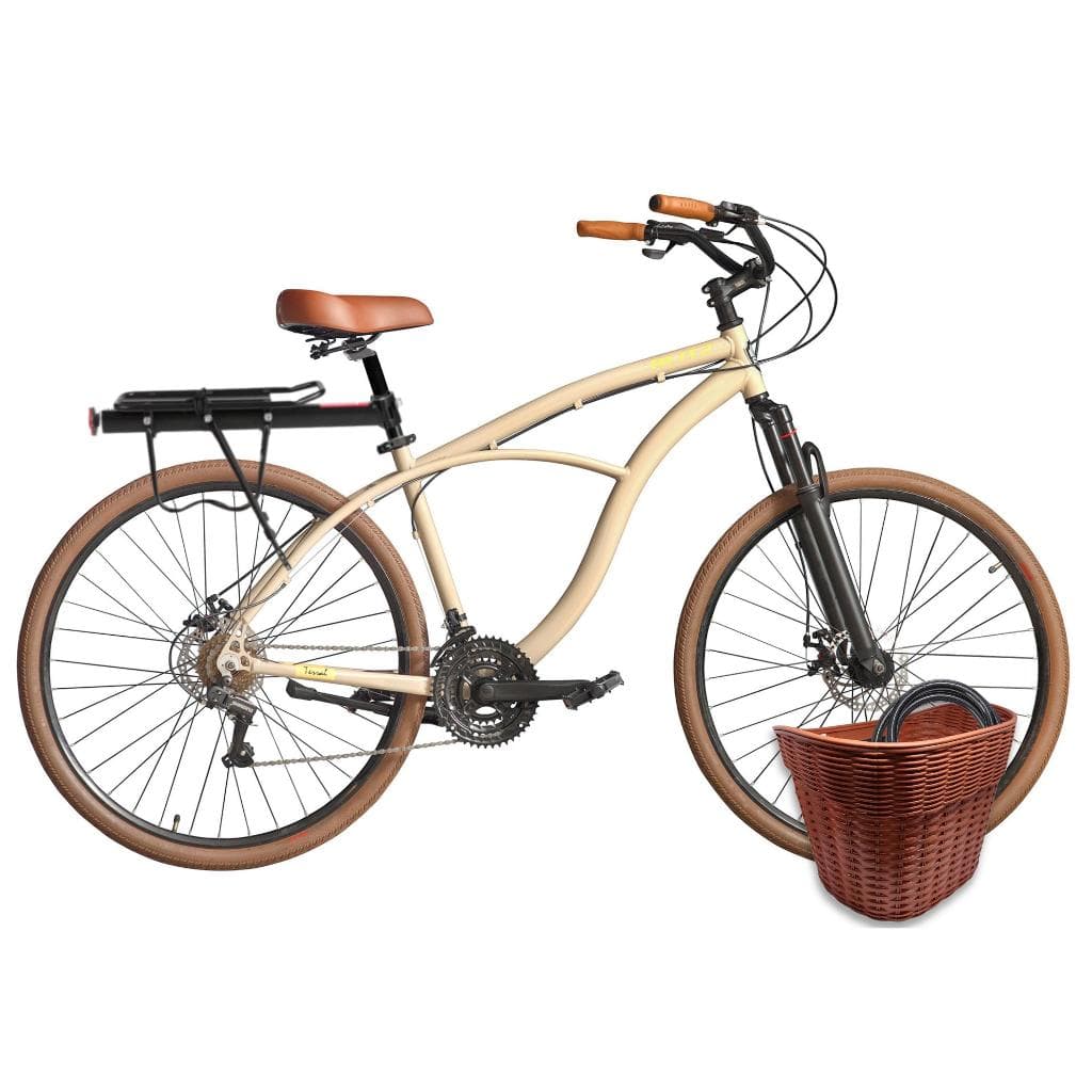 Kit Bicicleta Aro 29 BLITZ Terral Urbana 21v + Bagageiro, Cesta e Cadeado