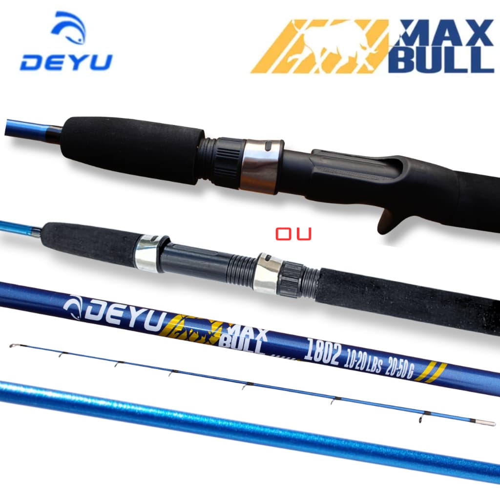 VARA DE PESCA PARA MOLINETE E CARRETILHA 1,80m 1,65m 10-20Lb 2 PARTES DEYU PESQUEIRO E RIO AÇÃO  MÉDIA RÁPIDA