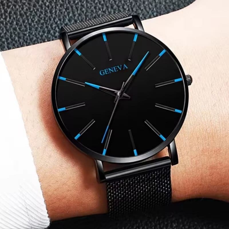 RELÓGIO GENEBRA RED or BLUE  ELEGÂNCIA QUE IMPRESSIONA