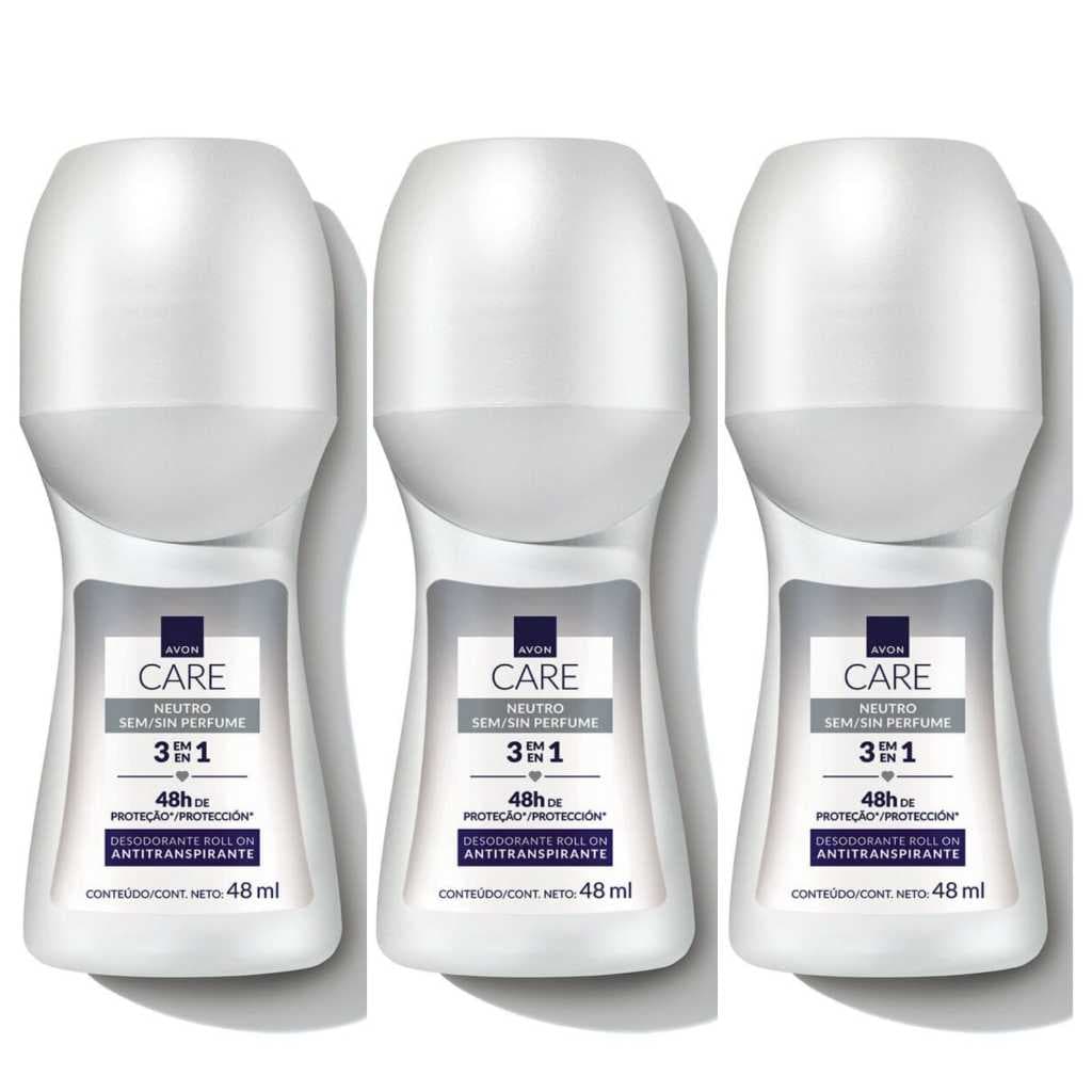 AVON  Antitranspirante ROLLON Neutro Sem Perfume (48 ML) Kit com 3/5/9 unidades- PRODUTO ORIGINAL