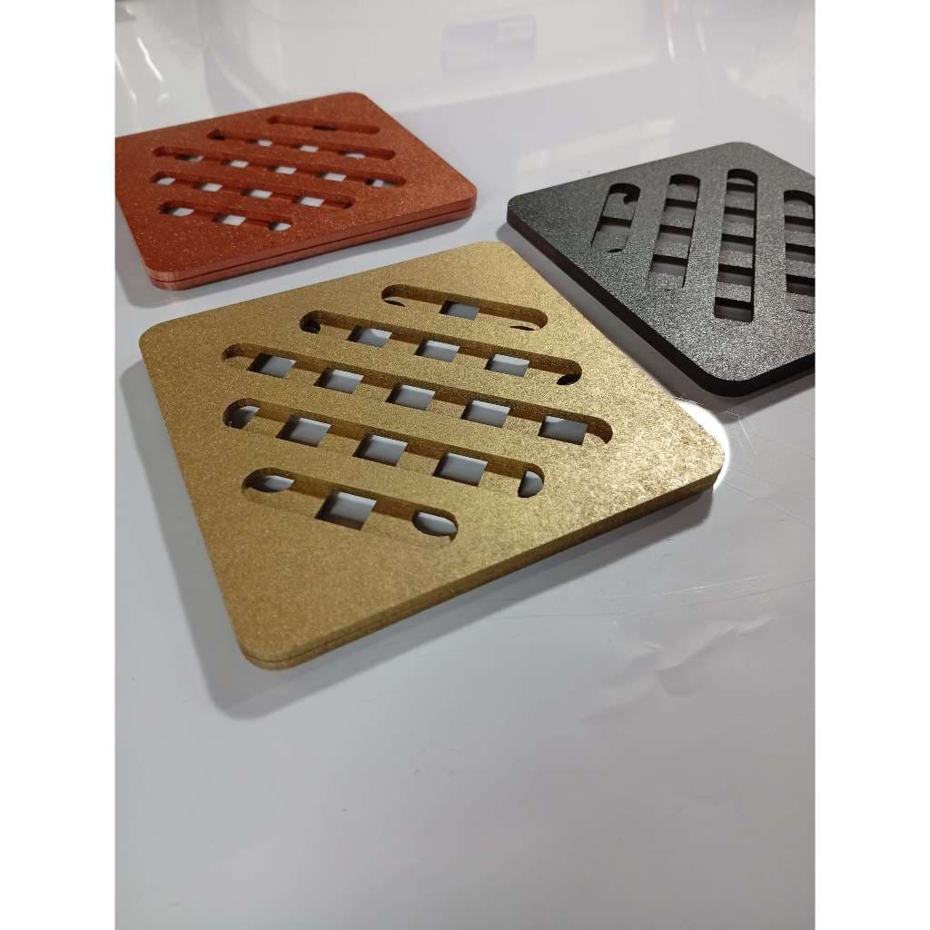 Kit 4 Descanso de Panela MDF Suporte Mesa Posta Elegante Cozinha Dourado Prata Preto Rosé