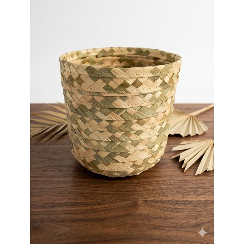 Vaso Cachipot de Palha de Carnaúba 15x15cm para decoração e plantas