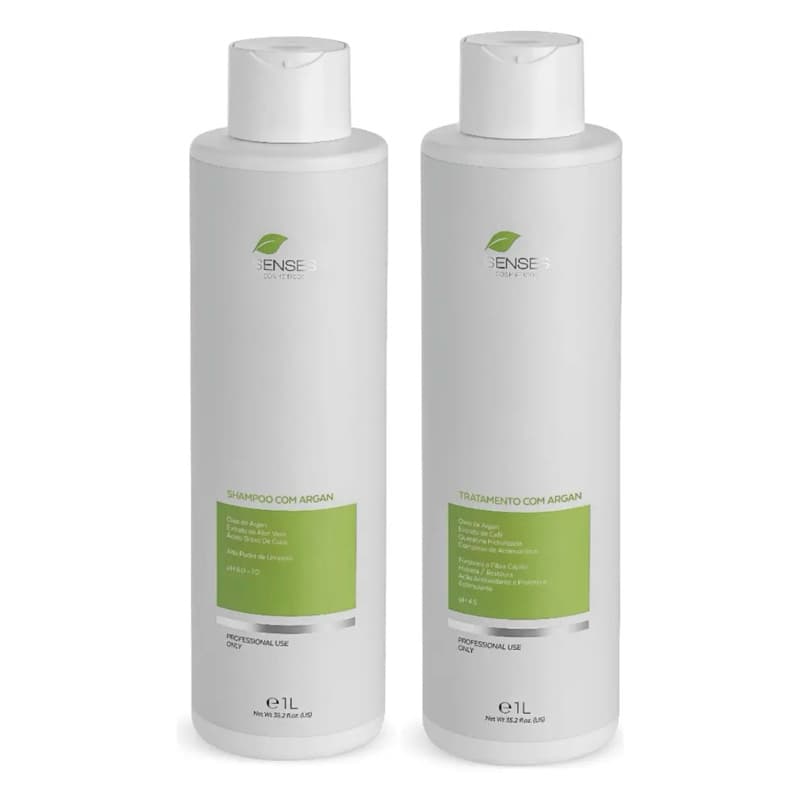 Kit Profissional Shampoo + Tratamento com Argan Sense 1L – Hidratação, Brilho e Restauração Capilar