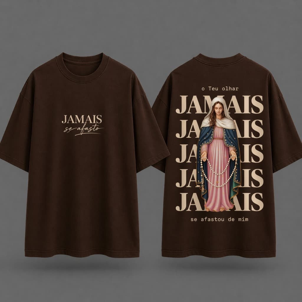 Camiseta Religiosa Nossa Senhora Fé Cristã Unissex Algodão Estampa Católica