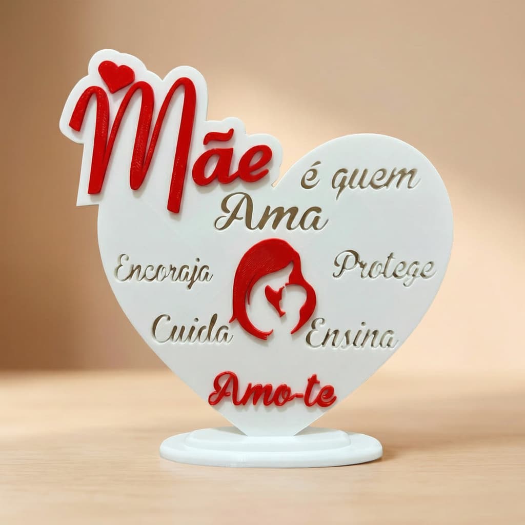 Presente Dia das Mães Lembrança Decorativa Mãe Amor Coração Enfeite