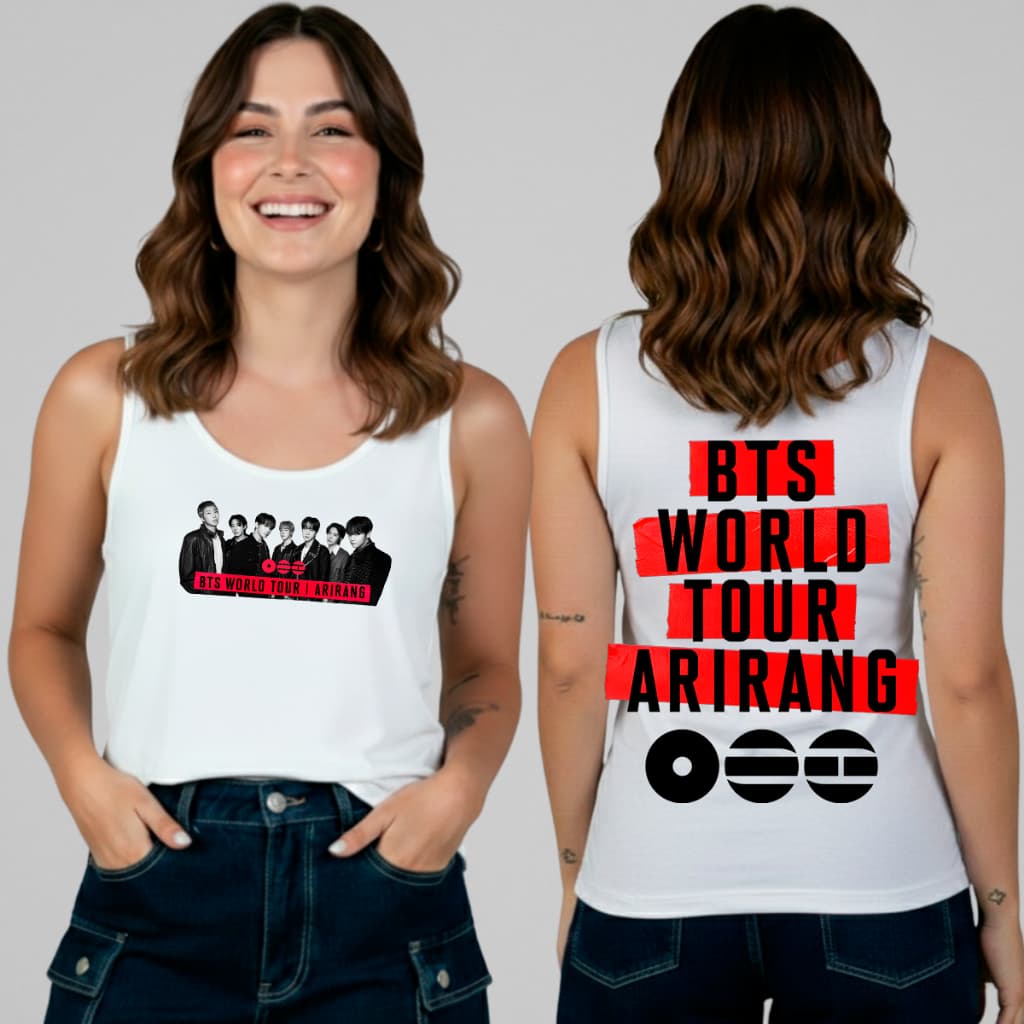Camiseta Regata Bts World Tour Arirang Zuma3