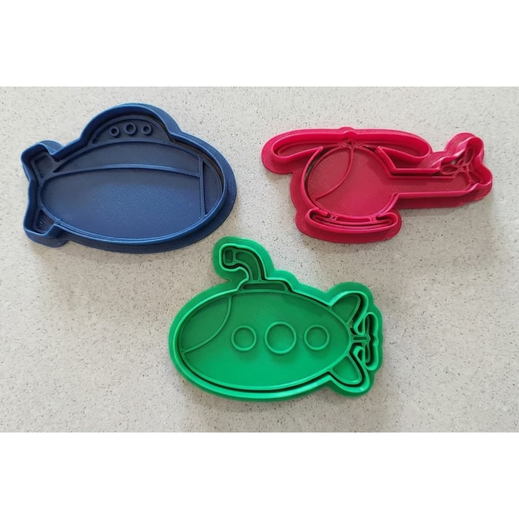 Kit 3 Cortador Marcador Veículos Carro Avião Infantil Pasta Americana