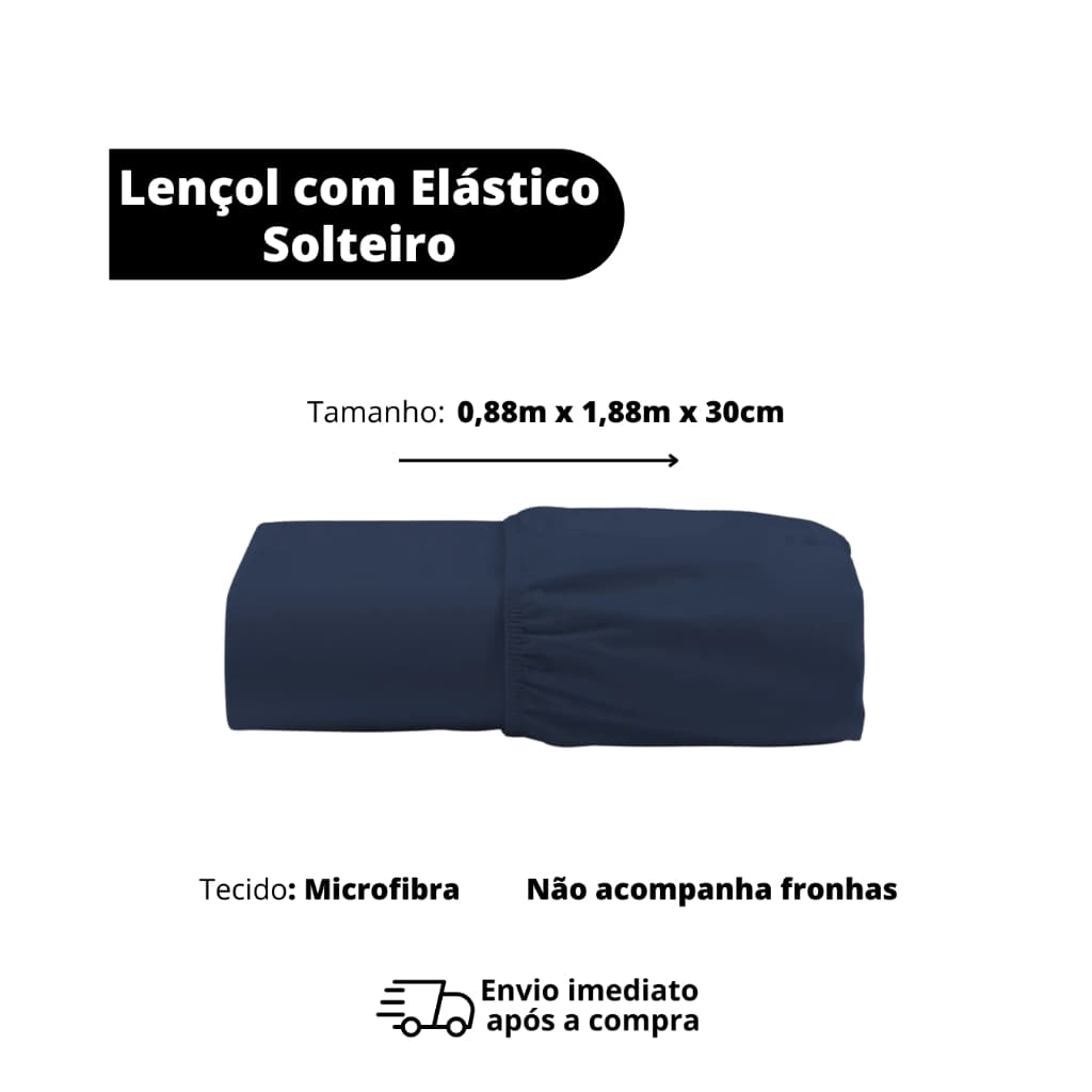 Lençol com Elástico Avulso Microfibra 170 Fios Cama Solteiro  Cor Sortida Menino Menina Quarto