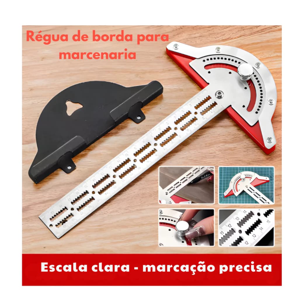 Esquadro Régua De Ângulo Aço Inoxidável Carpinteiro Serralheiro Marceneiro Transferidor Angular