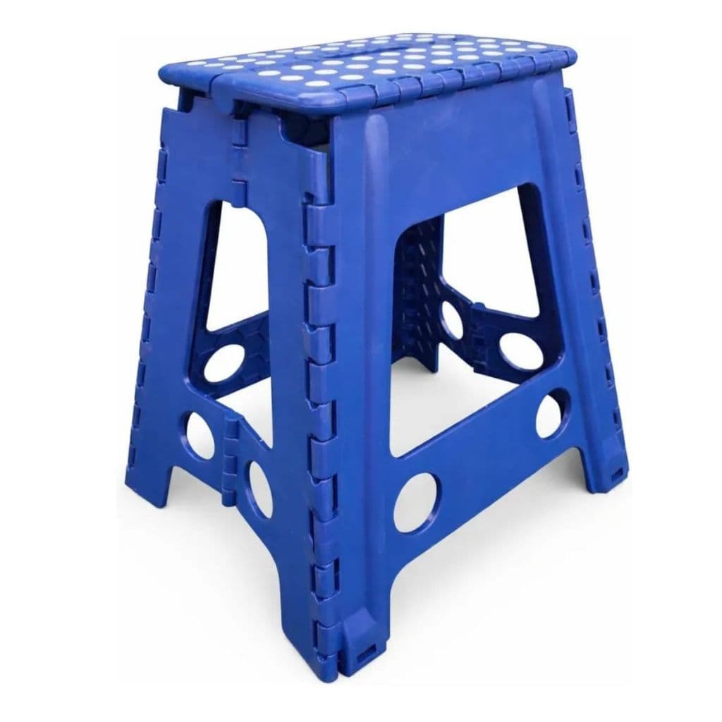 Banqueta Super Resistente Dobrável Portátil 45cm Plástico Suporta até 150kg com Segurança Cozinha