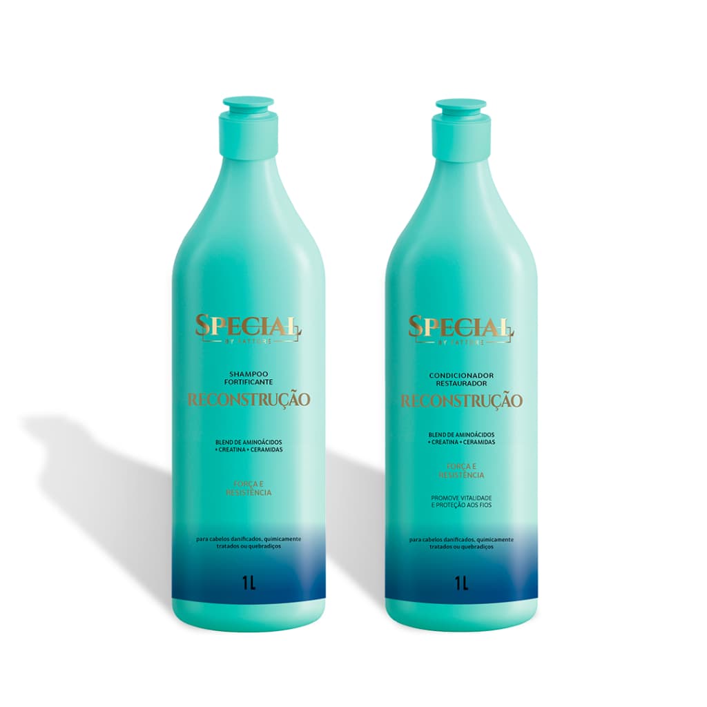 Kit Shampoo e Condicionador 1L Reconstrução Capilar com Creatina e Ceramidas Fattore Special