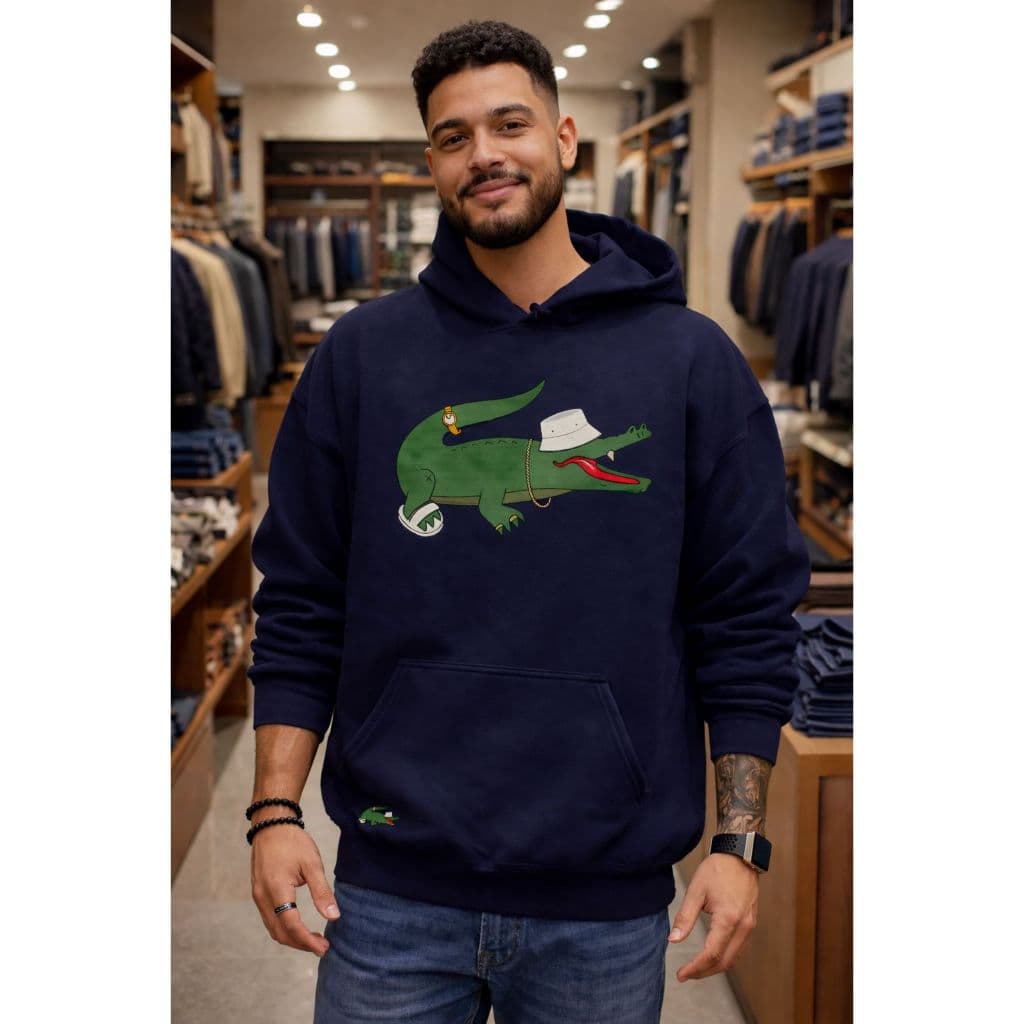 Blusa Moletom  Jacaré Chapéu  Masculino e Feminino Flanelado Oversize Winter A2
