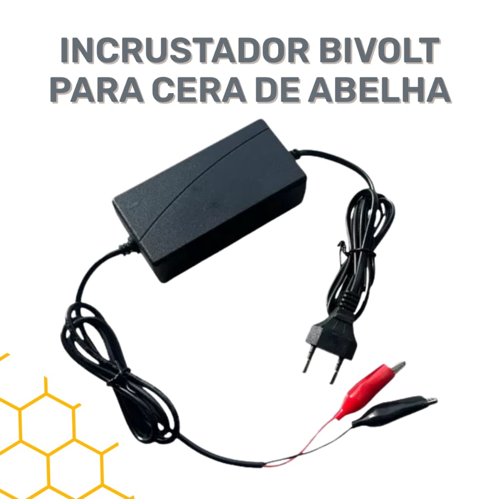 Incrustador Elétrico Bivolt Apicultura Fixador de Cera 12V 4A para Quadros Arame 0,45 e 0,60 mm