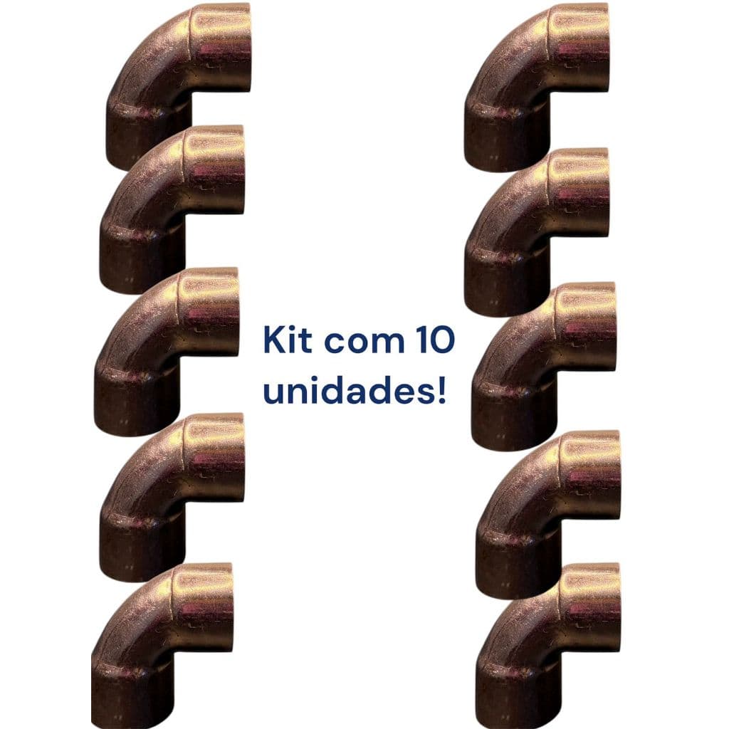 Curva de Cobre 3/4 com Ângulo de 90º para Ar Condicionado e Refrigeração Kit com 10 Unidades