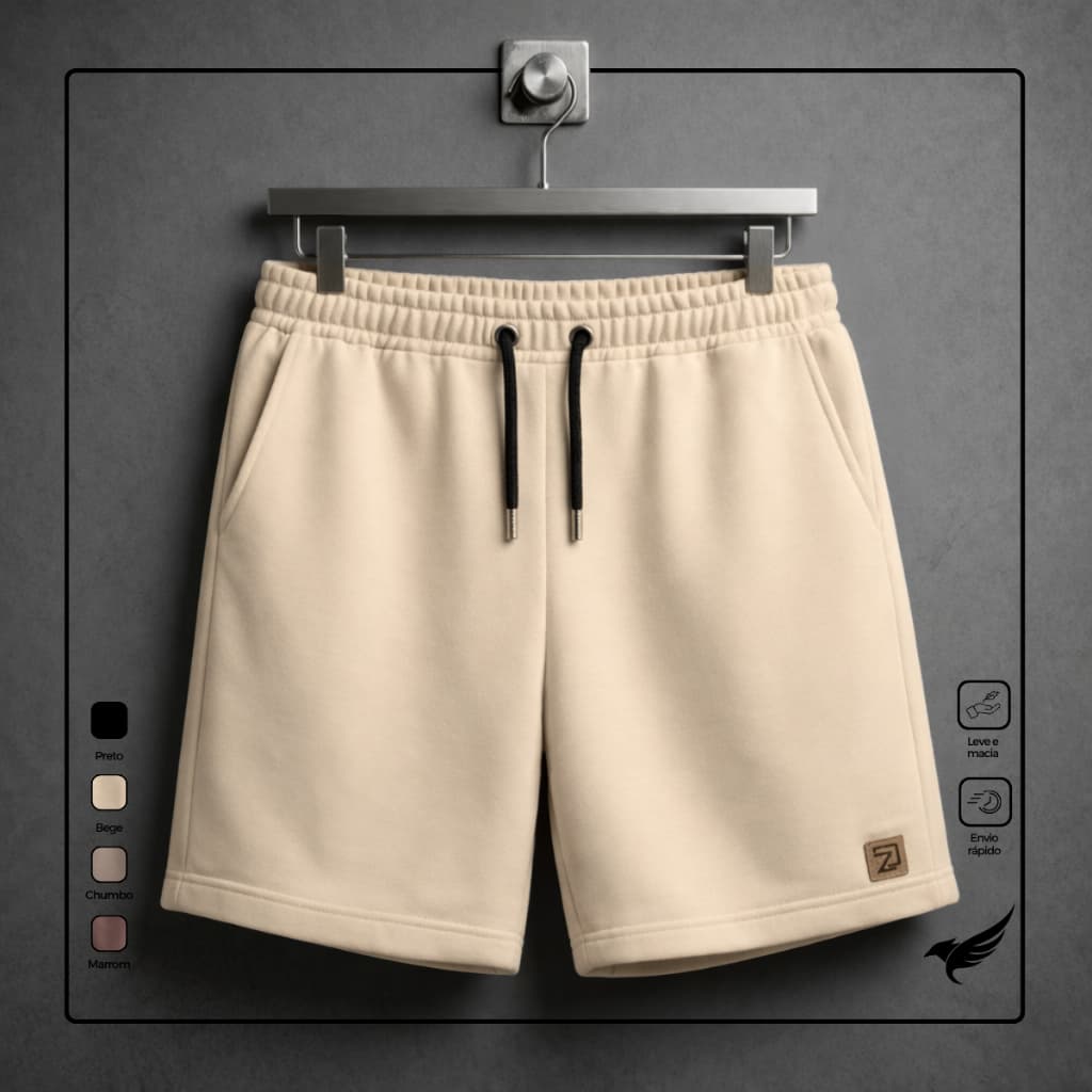 Bermuda Masculina Shorts Moletom Casual Curto