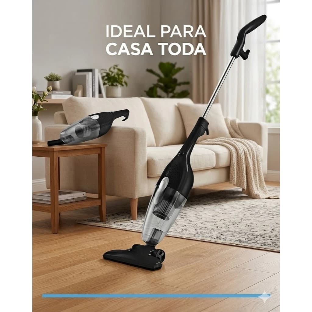 Aspirador Pó Potente Portatil 2 Em 1 Vertical Uso Residencial Limpeza Facil Cabo 110V / 220V