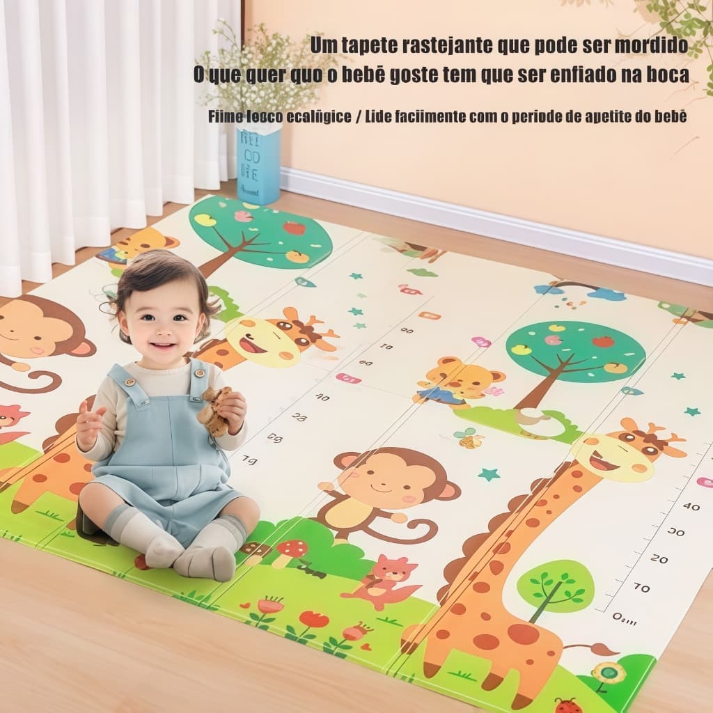 🌟 Tapete Baby 2 em 1 (180x200cm) 🧸 - Atividades + Descanso Macio 💤 -S13