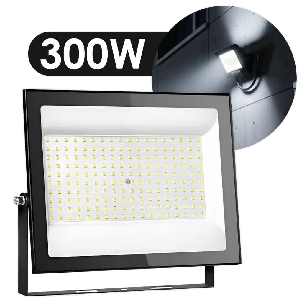 Refletor Preto Led Eco Start 300W Bivolt Branco Frio Bivolt 5500k IP66